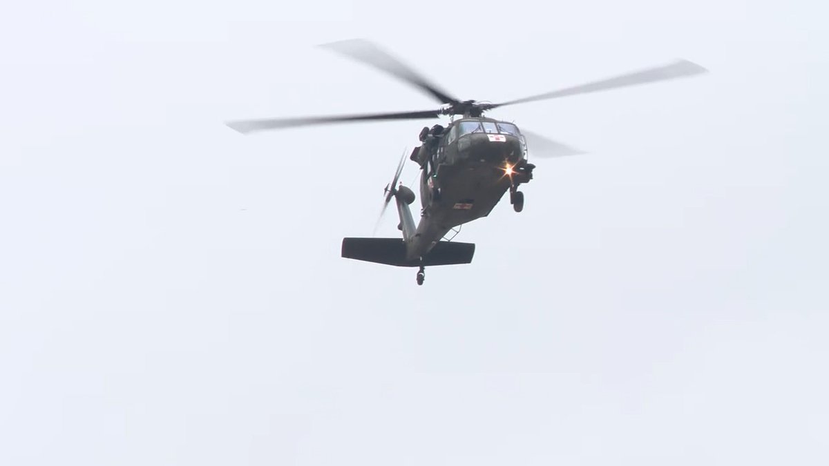 HELICOPTER RESCUE | We're watching as girls believed to be campers rescued from the flooding in Kerr County are dropped off from helicopters at Ingram High School.
