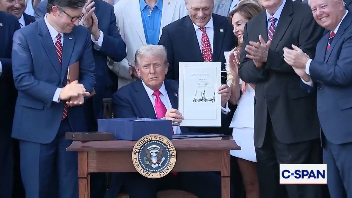 President Trump signs GOP Tax & Spending Cuts Bill into law. Full video here: