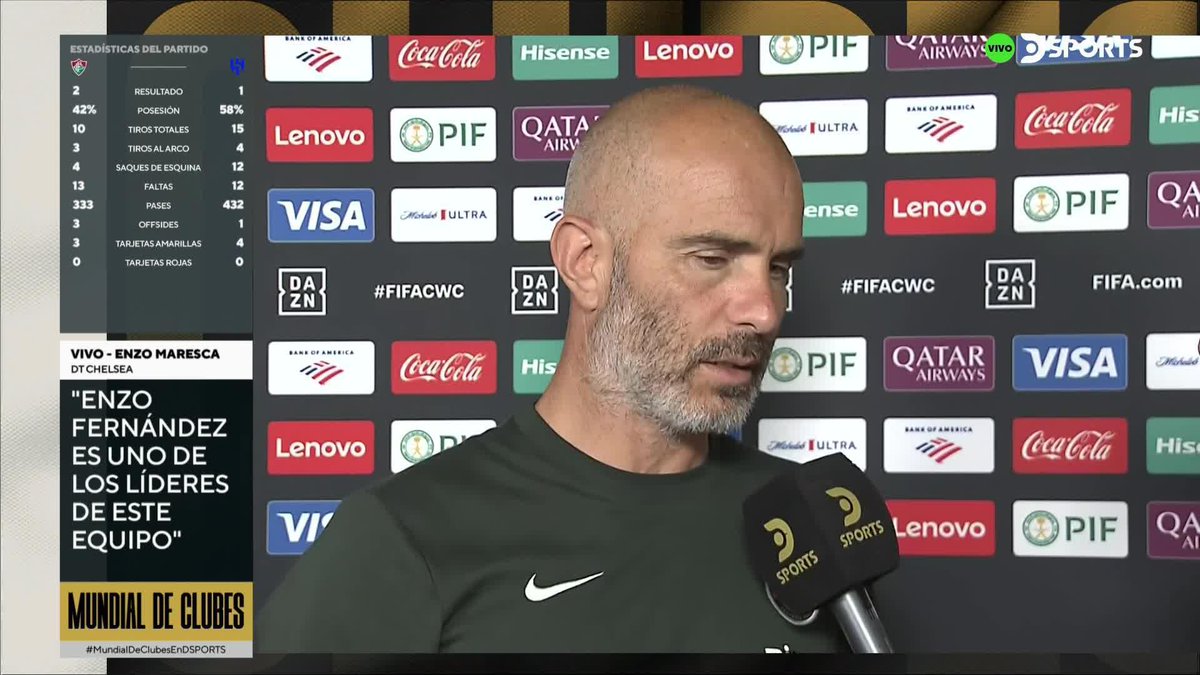 "EN LA SEGUNDA PARTE AJUSTAMOS UN POCO LAS COSAS" Enzo Maresca, DT de Chelsea, tras la victoria ante Palmeiras en el #MundialDeClubesEnDSPORTS. #FIFACWC