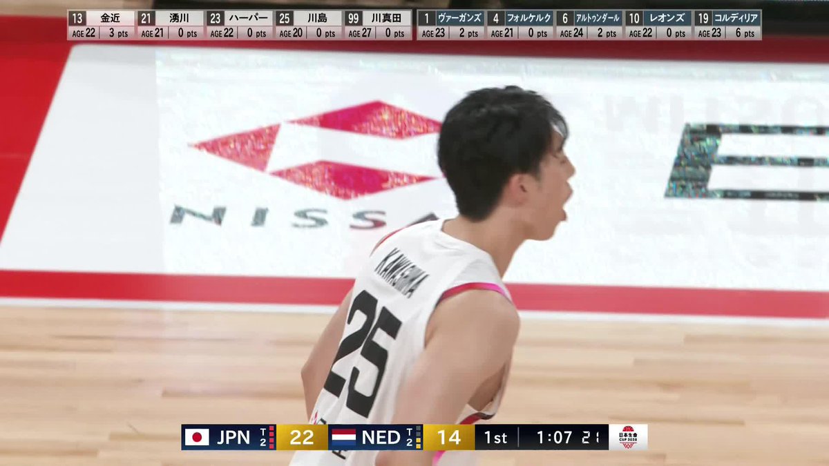 注目の若手たちが躍動❤️🔥 強気のアタックを見せた#21 湧川を#25 川島がフォロー! 川島悠翔 📺テレビ朝日系列にて生放送 📡バスケットLIVE/ABEMA/TVerにて生配信 #日本生命カップ2025 #AkatsukiJapan #日本一丸