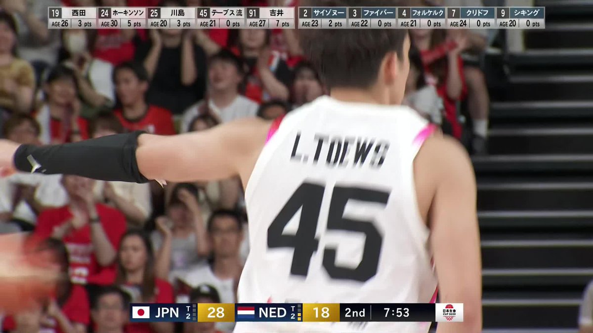 お兄ちゃんも大喜び🙌 兄弟で代表選出のテーブス流河がスキルを見せる初得点! 📺テレビ朝日系列にて生放送 📡バスケットLIVE/ABEMA/TVerにて生配信 #日本生命カップ2025 #AkatsukiJapan #日本一丸
