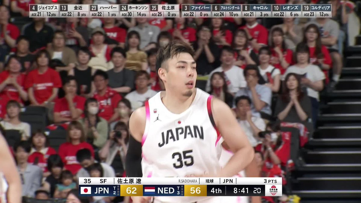 重い展開を打破する一撃となるか💥 #35 佐土原のコーナースリー! 佐土原 遼 Ryo Sadohara 📺テレビ朝日系列にて生放送 📡バスケットLIVE/ABEMA/TVerにて生配信 #日本生命カップ2025 #AkatsukiJapan #日本一丸
