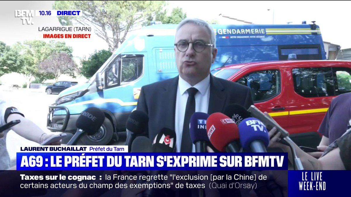 A69: 800 personnes sont présentes à la mobilisation "dont certaines sont masquées et cagoulées", indique le préfet du Tarn, Laurent Buchaillat