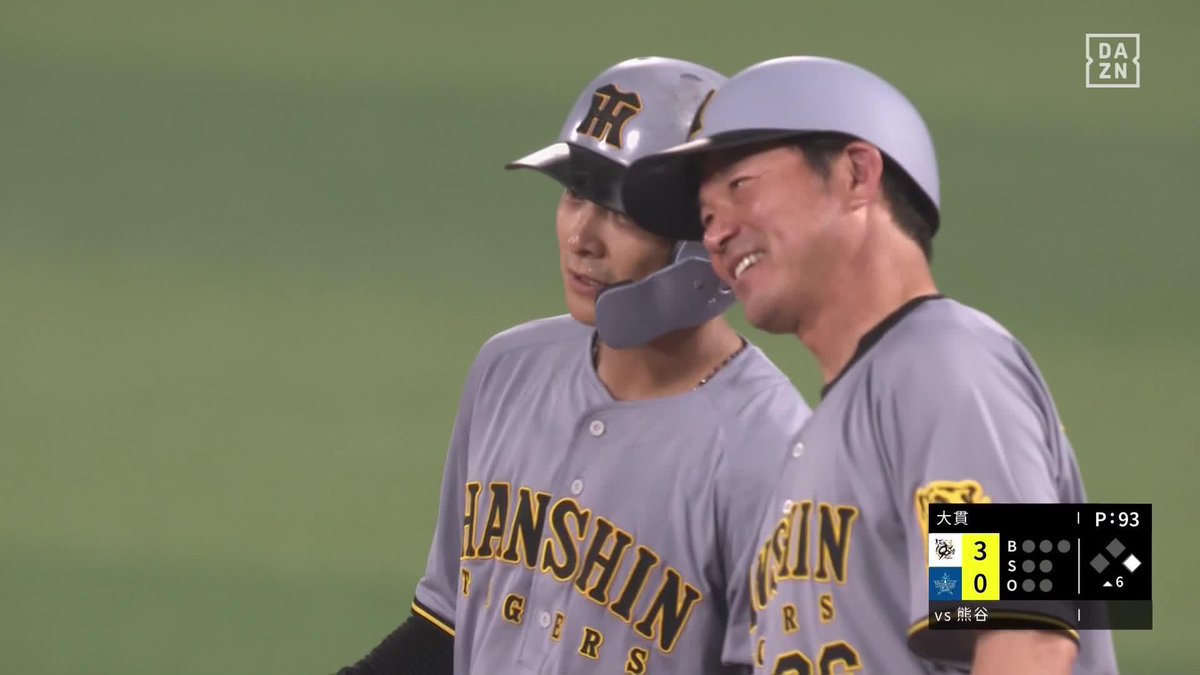 塁上でヘルメットをコツン 今宵はこの男の夜なのか 熊谷敬宥がまたもタイムリーを放つ ⚾プロ野球(2025/7/5) 🆚DeNA×阪神 📱Live on DAZN #オレをみろ #阪神タイガース