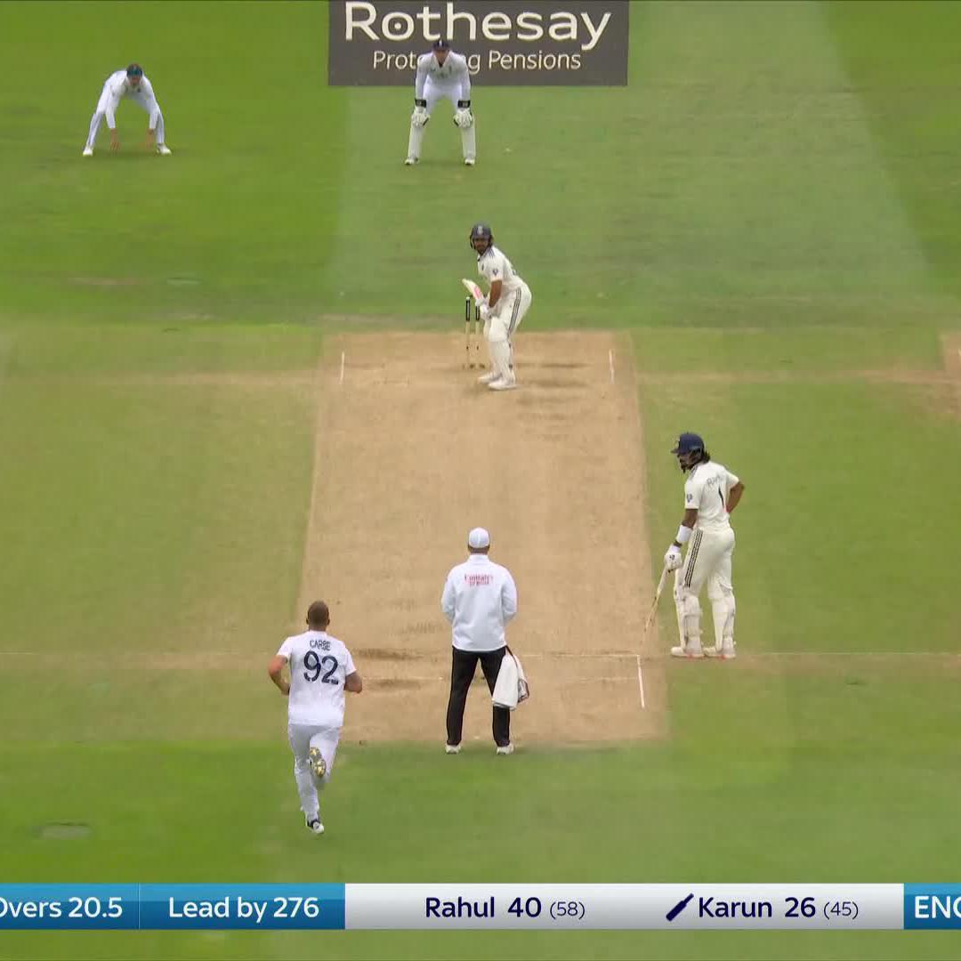 Brydon Carse dismissed Karun Nair.