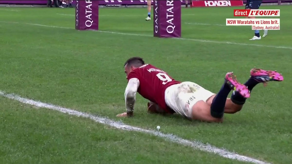 😍 Superbe feinte de passe de Mitchell, qui offre un nouvel essai aux Lions britanniques et irlandais ! Le direct : #lequipeRUGBY