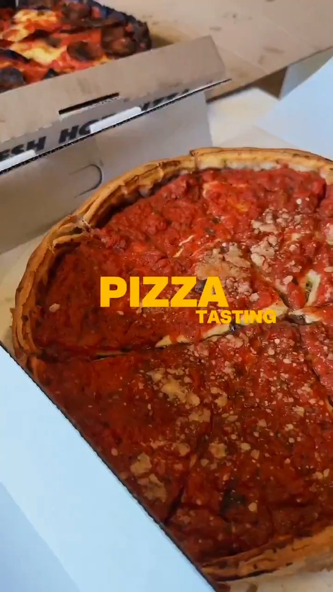 When in Chicago! 🍕 Ryan Preece tries some local, iconic Chicago-style deep-dish pizza.