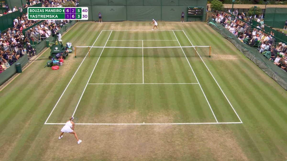 Jessica's Joy ✨ Jessica Bouzas Maneiro reaches her first Grand Slam fourth round, defeating Dayana Yastremska 6-1, 2-6, 6-3 #Wimbledon