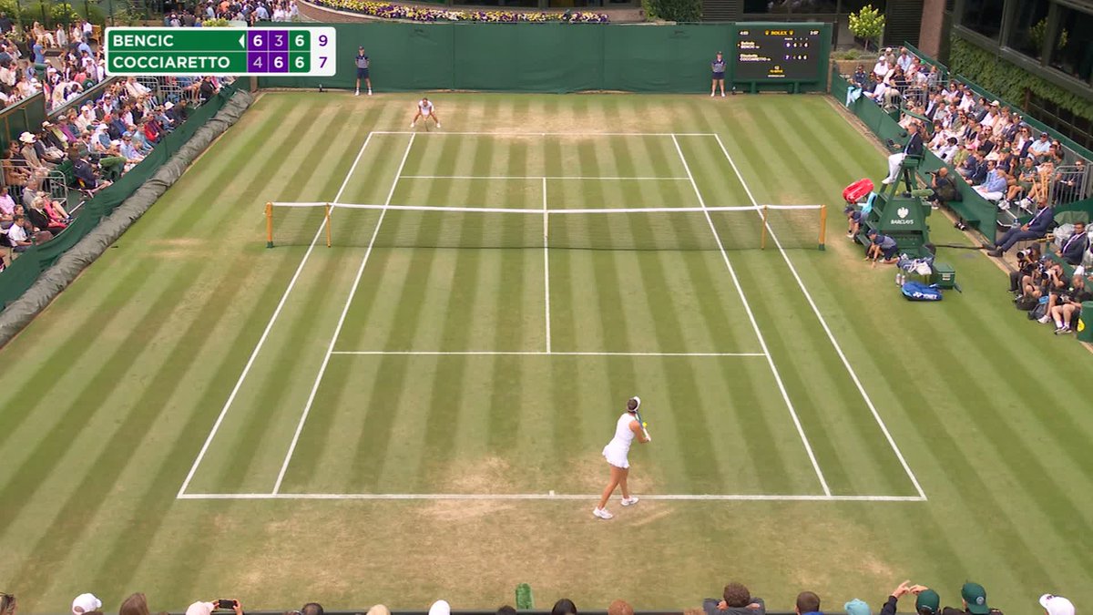 And breathe 😅 Belinda Bencic is through to the fourth round after beating Elisabetta Cocciaretto 6-4, 3-6, 7-6(7) in nearly 3 hours #Wimbledon