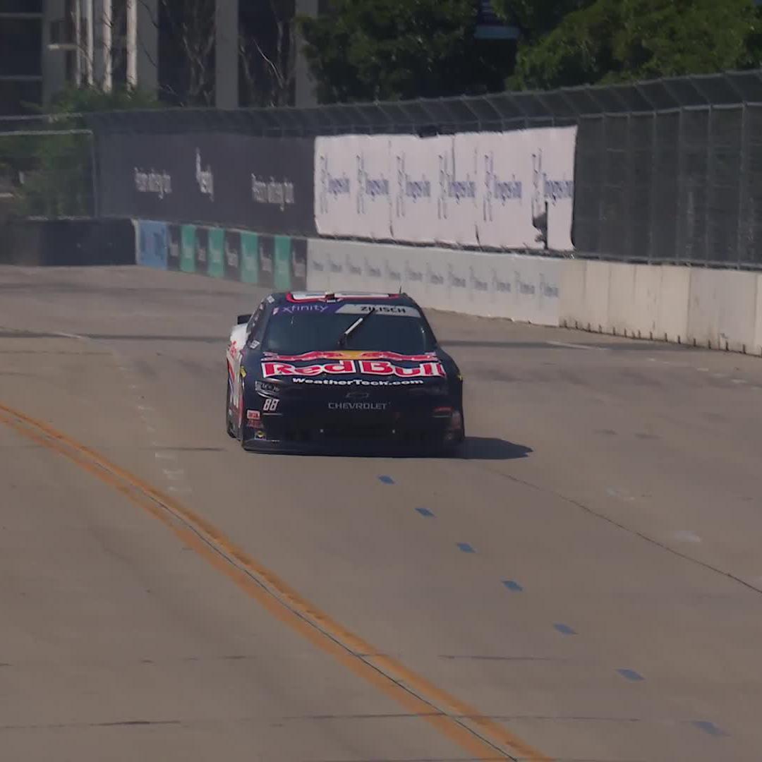 Current leader in practice, Connor Zilisch, with his own problems.