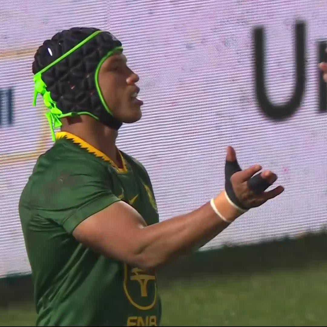 Blink and you'll miss him ⚡⚡ KLA goes over for South Africa's third try 🏉 📺 Stream #RSAvITA on DStv: