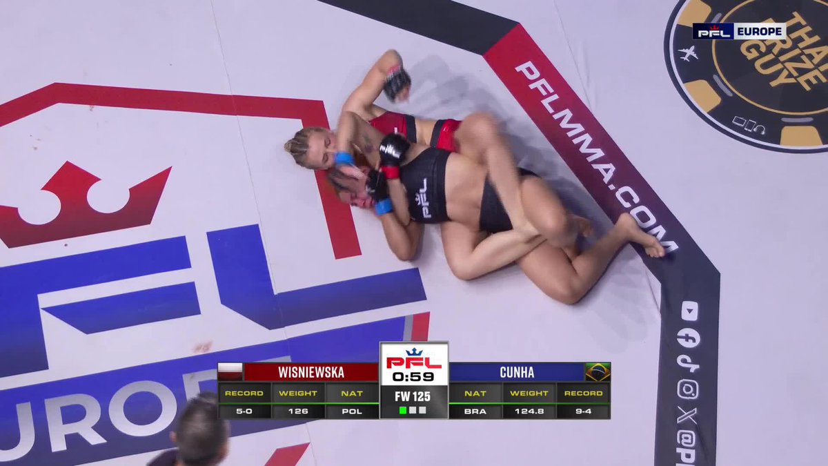 FIRST ROUND SUBMISSION FOR THE 2024 CHAMP! Paulina Wiśniewska stops Jessica Cunha via first round rear-naked choke! #PFLBrussels | LIVE NOW LIVE on DAZN | 🇺🇸 Streaming on The PFL App