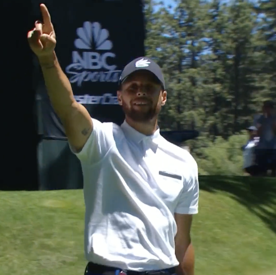 Steph Curry from WAY downtown! 🔥 The 2023 American Century champ returns to Lake Tahoe July 11-13 on Golf Channel, NBC & Peacock.