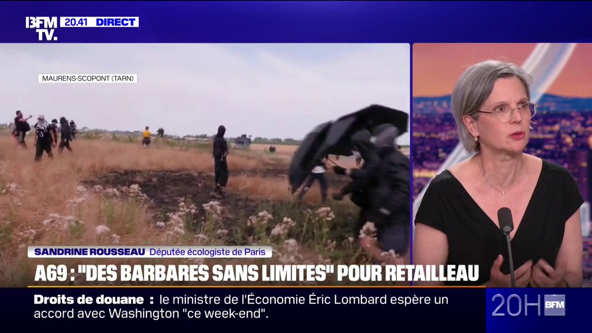 A69: "Je condamne toute violence mais je ne condamnerai pas les personnes qui commencent la désobéissance civile", assure Sandrine Rousseau