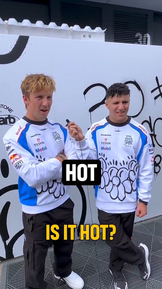 Liam shows off his British slang knowledge 🧠 Isack just turns up for the vibes 😂 Liam Lawson | Isack Hadjar | Visa Cash App Racing Bulls F1 Team