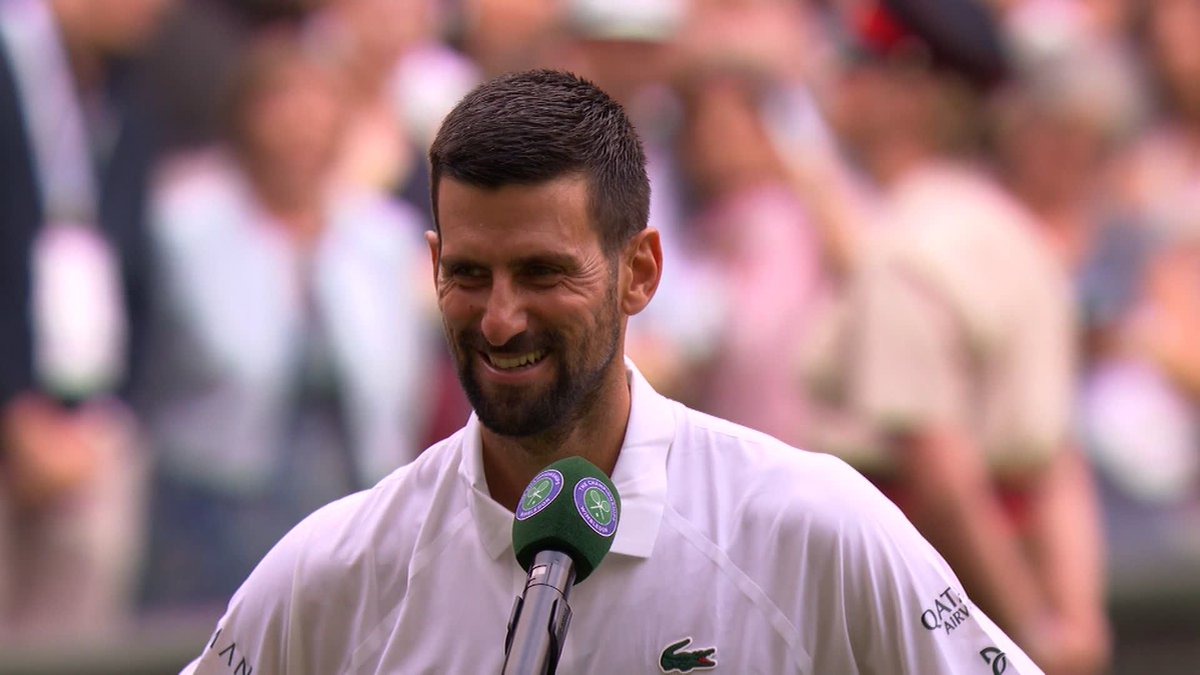 "I try not to take anything for granted" 🥹 Novak Djokovic is still giving everything he's got on the court - and what a match it was to take him to a century of #Wimbledon wins 👊