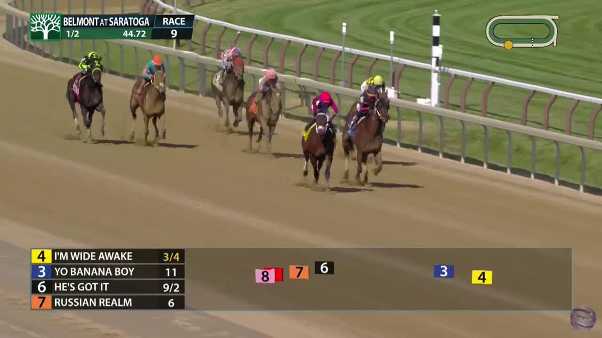 Jackson Heights ($22.20) comes with a strong closing kick down the center of the track under jockey Dylan Davis 🇺🇸🏇🍀 to get the W for trainer Ilkay Kantarmaci in race 9 at Belmont at Saratoga. 🎪
