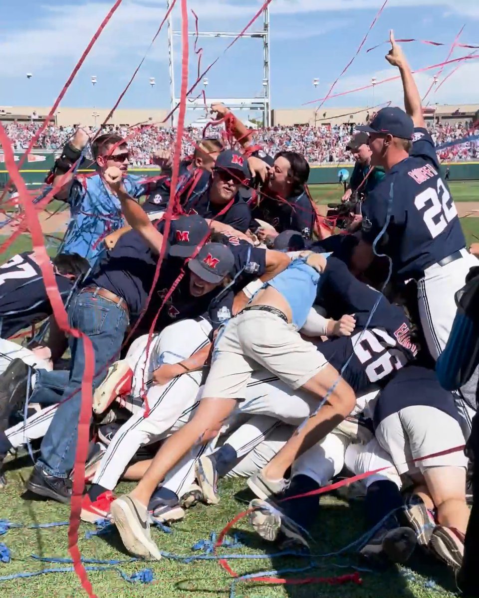 POV: you're in the dogpile after Ole Miss won the natty in 2022 🏆 Ole Miss Baseball | #SECNTakeover