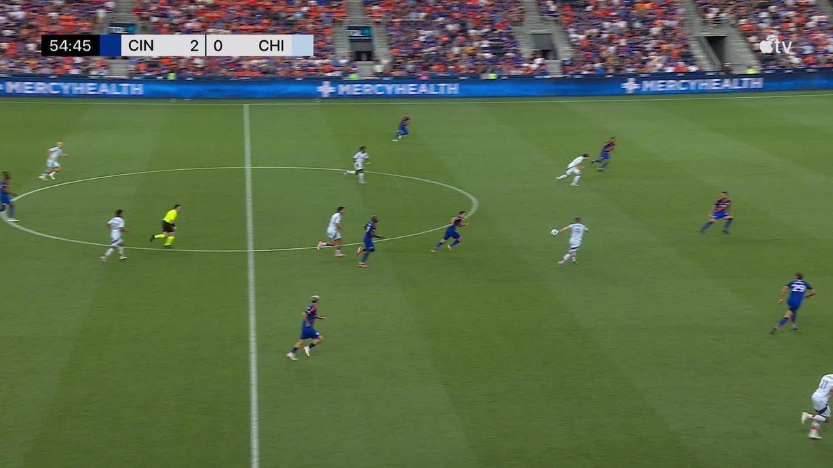 Here comes the Chicago Fire FC 🫡 Philip Zinckernagel cuts Cincy's lead in half. 📺 #MLSSeasonPass: