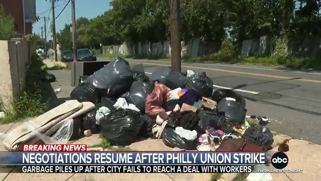 Trash is now piling up on the streets of Philly, after thousands of workers go on strike after failing to reach a deal with the city. Perry Russom reports.