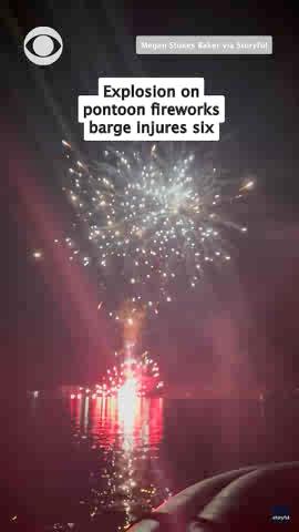 The Alabama Law Enforcement Agency confirmed six people were injured in an explosion involving a reportedly “unpermitted” fireworks barge on Lake Martin in Dadeville, Alabama, on July 4. “A pontoon boat that had been modified into a fireworks platform malfunctioned during a planned fireworks celebration, resulting in an onboard explosion,” the agency said in a statement.