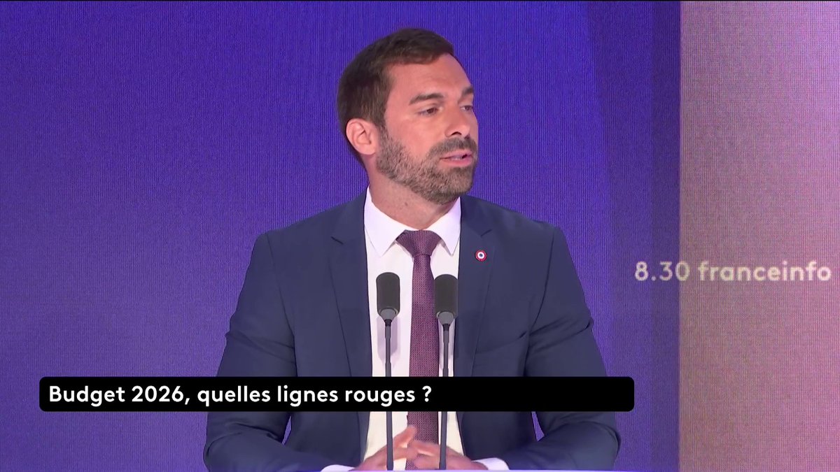 🔴 Budget 2026 ➡️ “Nous disons à François Bayrou, si vous touchez au pouvoir d’achat, augmentez les impôts, vous attaquez aux retraités et aux entreprises, vous tomberez”, affirme le porte-parole du RN, Julien Odoul, qui énumère ses pistes d’économies