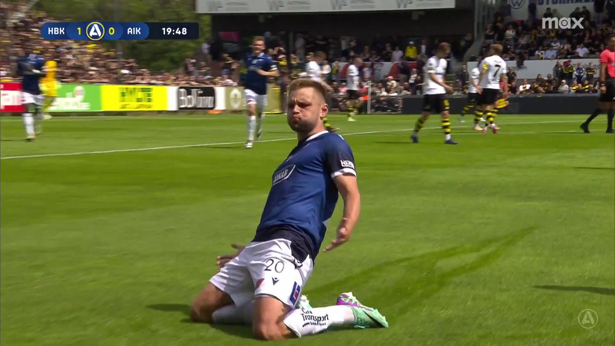 Drömmål! Paweł Chrupałła till 1-0 Halmstads BK hemma mot AIK 📲 Se Allsvenskan på Max