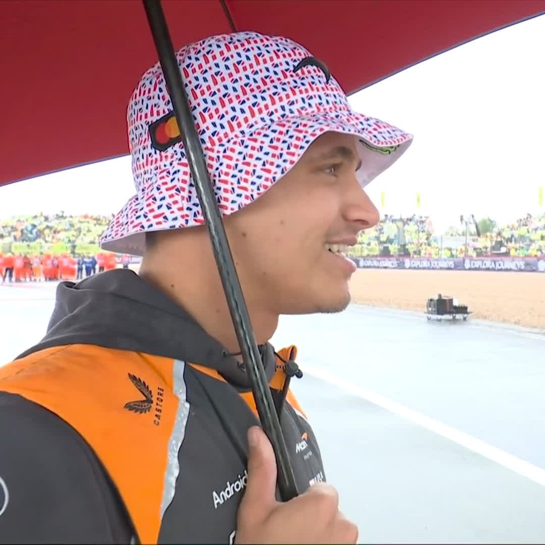 "I appreciate everyone coming out on a very horrible British day" 🥹🧡 Lando is looking forward to putting on a show at home 🏡