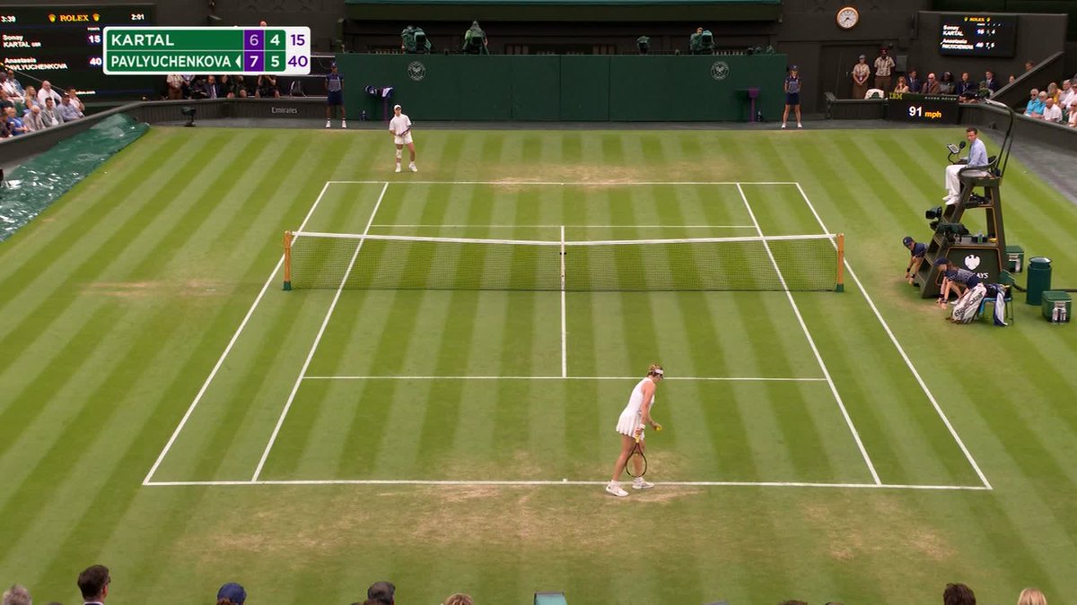 Anastasia advances 👉 Anastasia Pavlyuchenkova reaches the quarter-finals at #Wimbledon for the second time after beating Sonay Kartal 7-6(3), 6-4 on Centre Court ✨