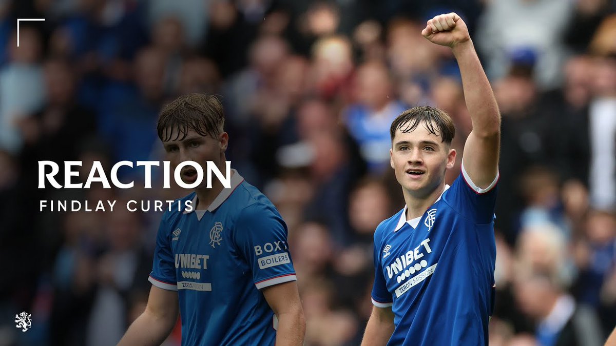 🎙️ Findlay Curtis spoke to RangersTV after scoring his first goal for the club in today’s match against Club Brugge.