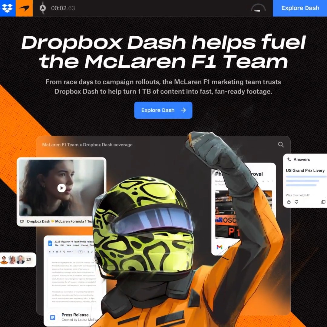 What a win on home turf! 🇬🇧 🏁 A 1-2 finish at Silverstone, with 1,000+ McLaren team members powering the effort. See how the McLaren F1 Team uses Dropbox Dash to get work done behind the scenes. 👉