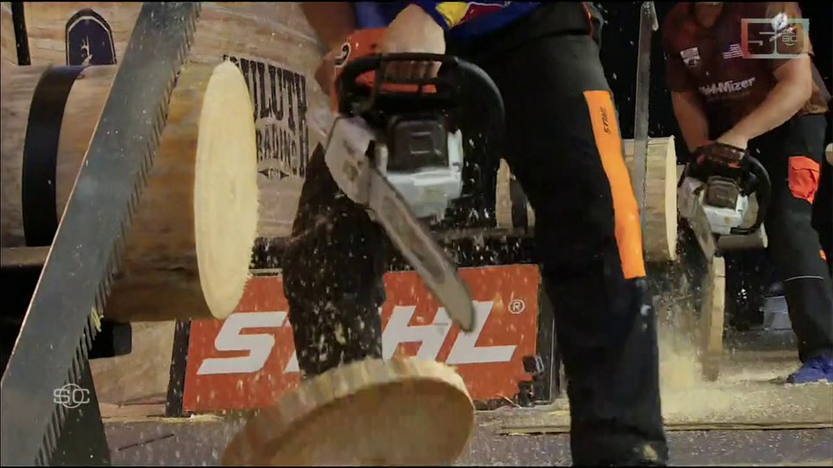Competitive lumberjack lesson anyone? 🪓 Stanford Steve gets to choppin' with 7x Stihl Timbersports champion Matt Cogar as SportsCenter continues its 50 states in 50 days 💪