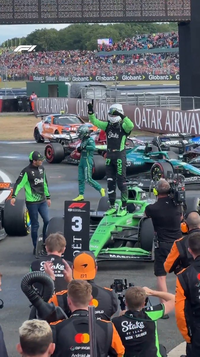 Gabi was the first to congratulate Nico 🤜🤛 #F1 #BritishGP NEUVILLE IS GOD