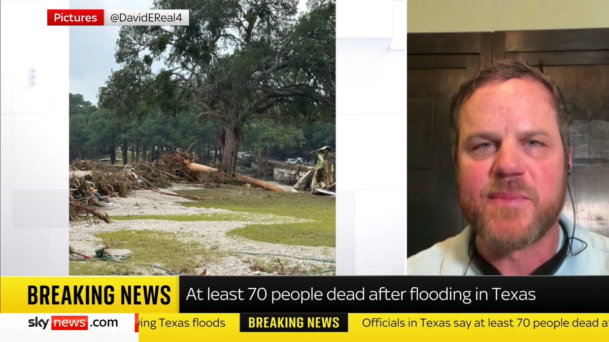"Those young men and adults who saved all those kids are the real heroes of this story." Volunteer David Real describes to @JonathanSamuels how around 150 young boys were saved from floods in Texas by sheltering in the rafters of a building. Live ➡️