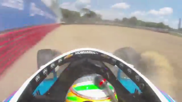 Trouble on Lap 1. Another look and why we are under caution at Mid-Ohio.