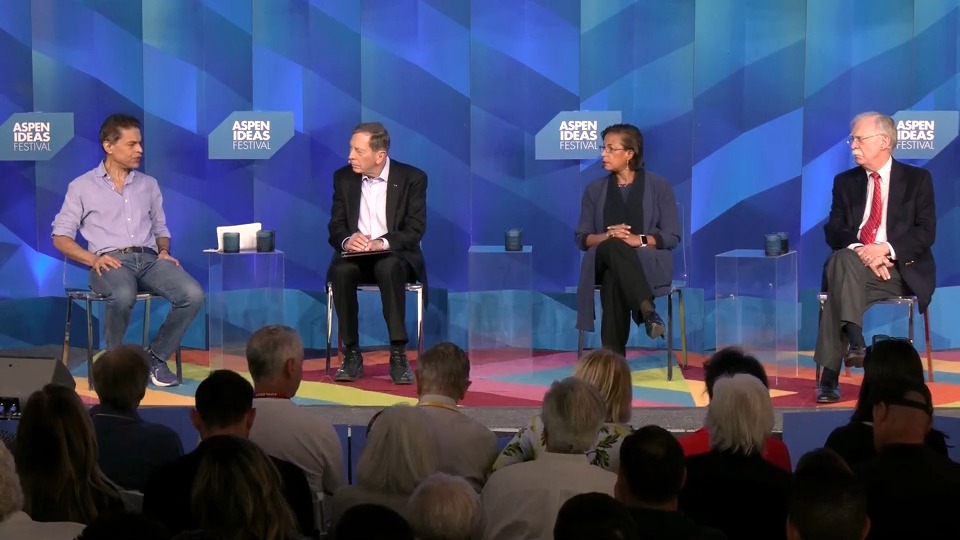 Should the US push for regime change in Iran? Part 1 of my Aspen Ideas conversation w/ two former national security advisers — John Bolton & Susan Rice — and former CIA Director and retired Gen. David Petraeus: