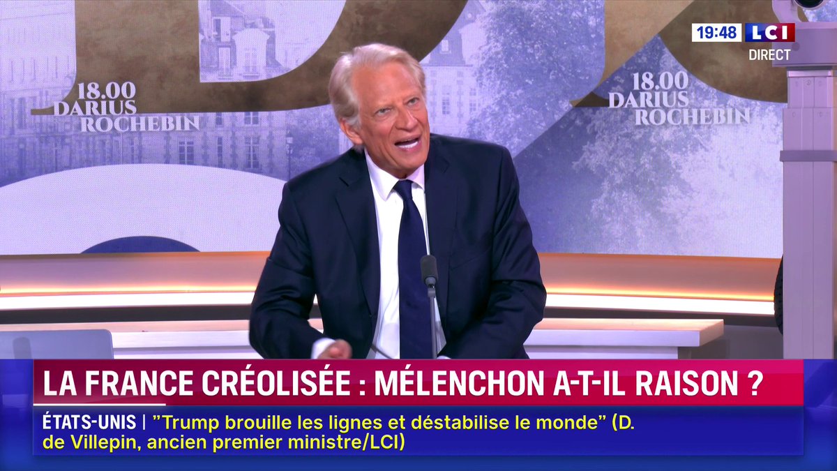 "Je ne porte pas un projet radical", assure Dominique de Dominique de Villepin. "Si l'équilibre aujourd'hui n'était pas une valeur aussi rare, croyez-vous que tous ceux qui sont inconditionnels de ceci ou de cela s'en prendraient à moi avec une telle virulence ?" ▶️ avec Darius Rochebin