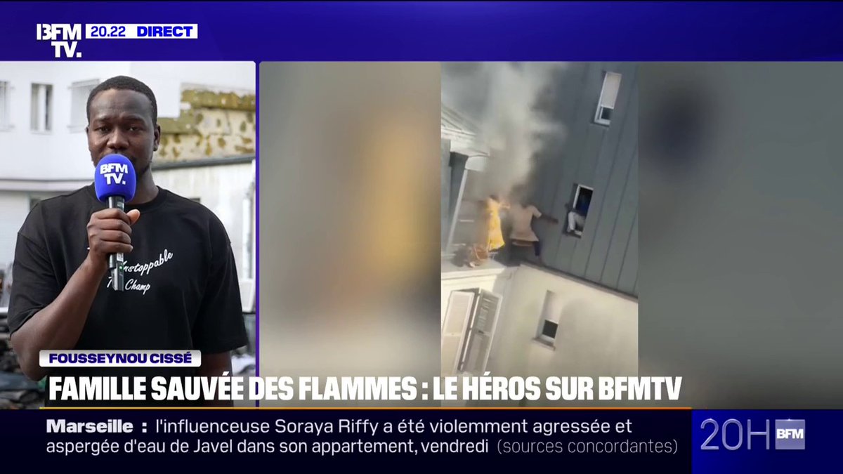 🗨️ "Je n'ai pas hésité [...] ils étaient en situation de détresse" Fousseynou Cissé raconte comment il a sauvé une famille de six personnes d'un incendie dans le 18e arrondissement de Paris