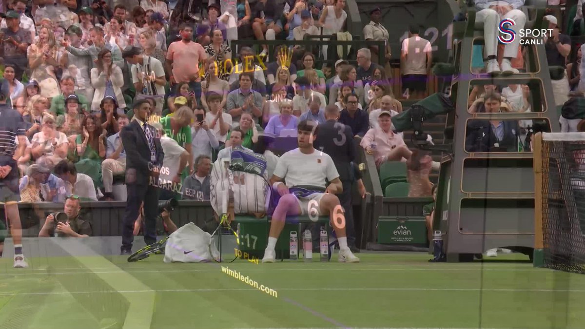 🎾 Carlos Alcaraz, setlerde eşitliği yakaladı! #Wimbledon