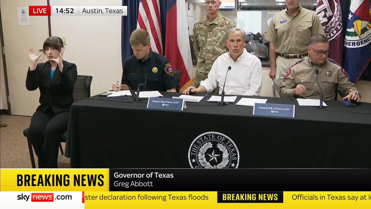 Texas Governor Greg Abbott says visiting Camp Mystic following deadly flash floods was "nothing short of horrific". He adds that the authorities are "100% dedicated" to searching for "every single one" of the children. Latest ➡️ 📺 Sky 501 and YouTube