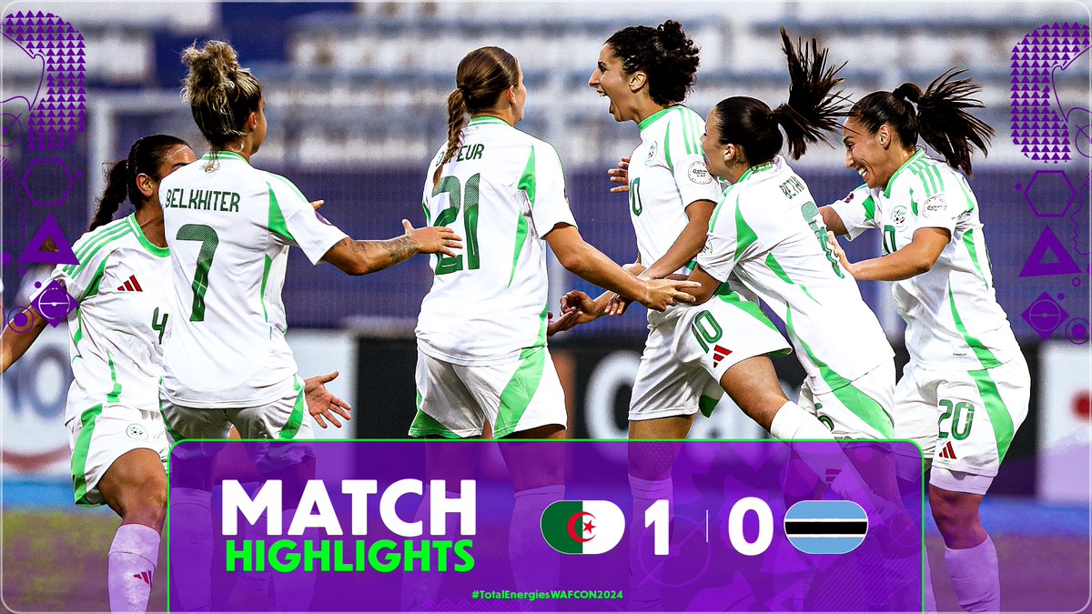 📹 HIGHLIGHTS: 🇩🇿 1-0 🇧🇼 Karchouni's strike was enough for Algeria to seal the first 3 points! ✅ #TotalEnergiesWAFCON2024