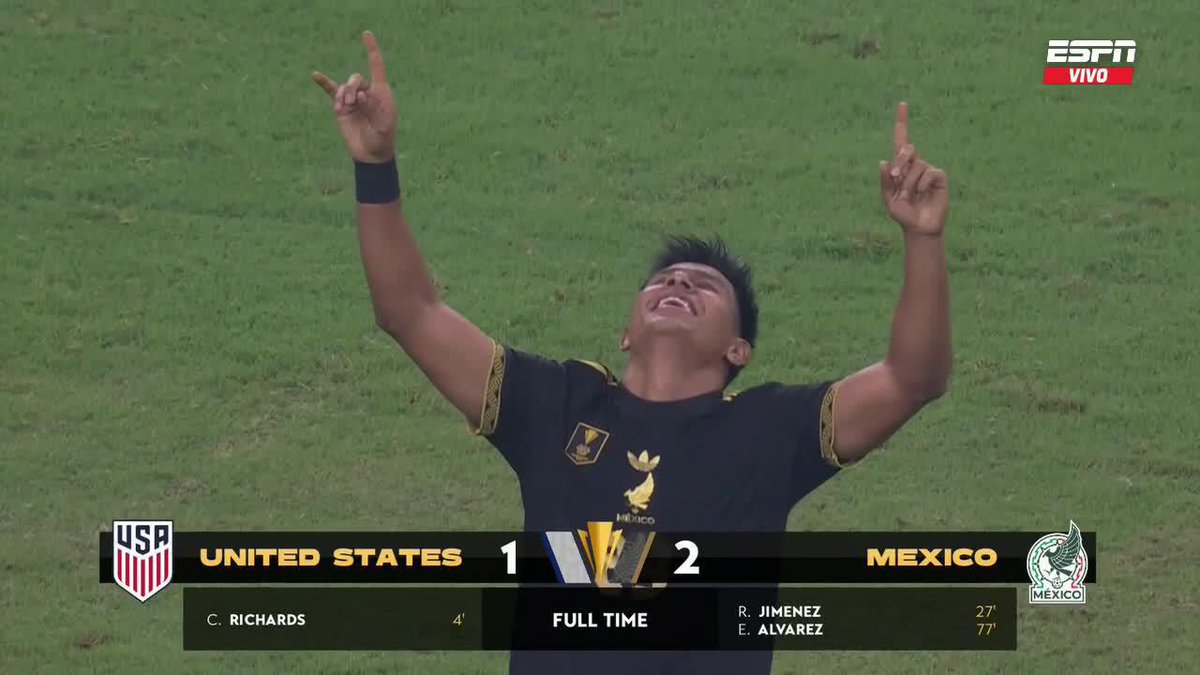 Así fue el momento en el que México 🇲🇽 se consagró campeón de la Copa de Oro 🏆 al ganarle a Estados Unidos 🇺🇸. Es la sexta final que le gana a este rival de las 8 veces que se enfrentaron en esta instancia.