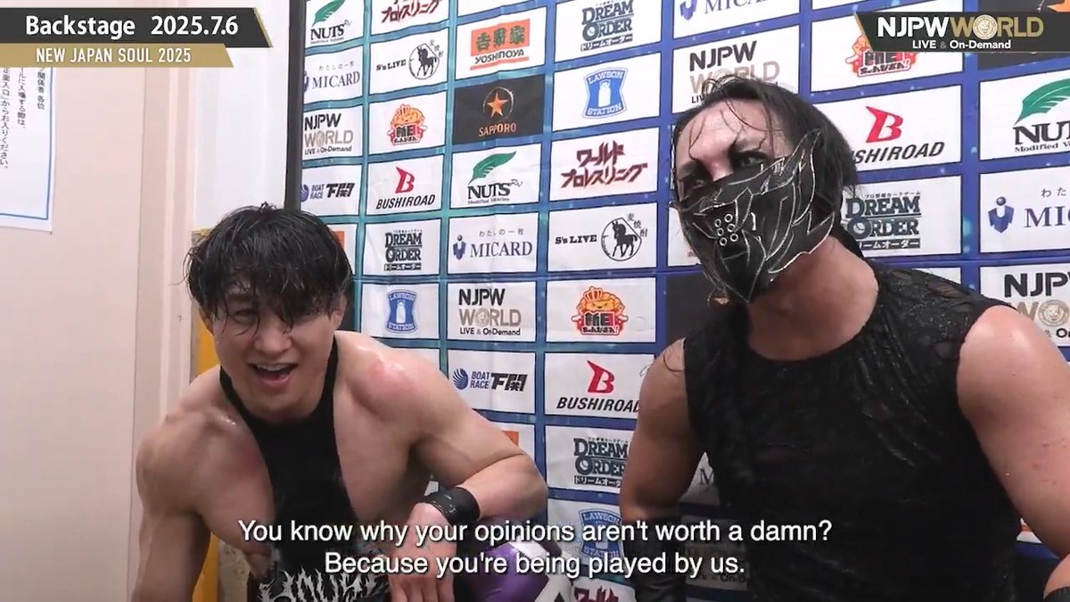 .DOUKI and SHO #HoT NEW JAPAN SOUL 2025 (July.6th, 2025) Backstage comments! Watch FREE|無料公開中 ⇒ From the profile URL|「NJPW WORLD」で検索 7/6(日) #njSOUL のBSコメントを #NJPWWORLD で無料公開中! #NJPW