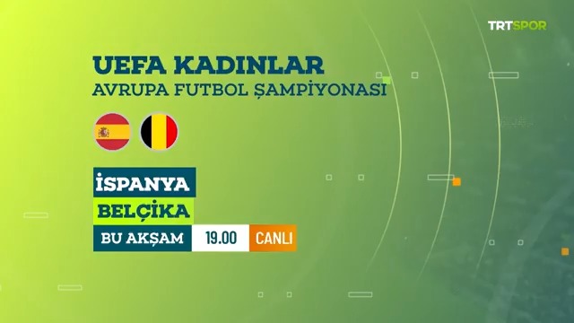 🤩 UEFA Kadınlar Avrupa Futbol Şampiyonası'nda dev maçların heyecanı TRT Spor'da yaşanıyor! 🇪🇸İspanya 🆚 Belçika 🇧🇪 📍 B Grubu 📅 Bu akşam ⏱️ 19.00 📺 TRT Spor