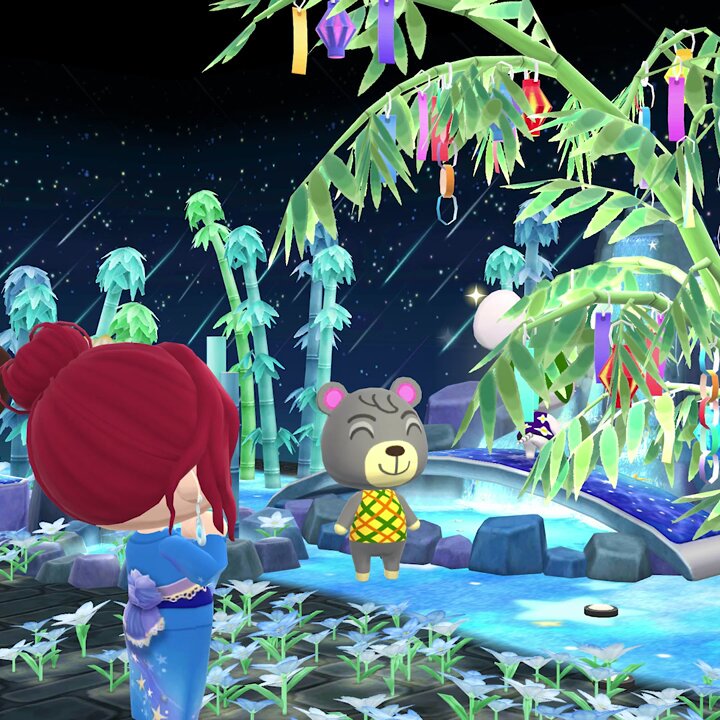 七夕ですね🎋⭐ みなさんの願い事が叶いますように😊 #ポケ森 #七夕