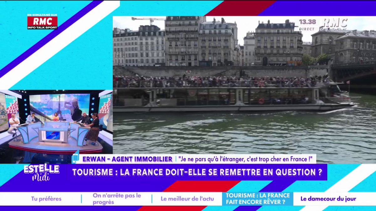 🇫🇷 Tourisme : la France doit-elle se remettre en question ? 📞 Erwan : "Le prix... Mes parents payent 1 300€ la semaine dans un camping en mobil-home ! Moi, je vais à Barcelone, en Albanie, pour 300€ la semaine vous avez un truc de malade !" #EstelleMidi