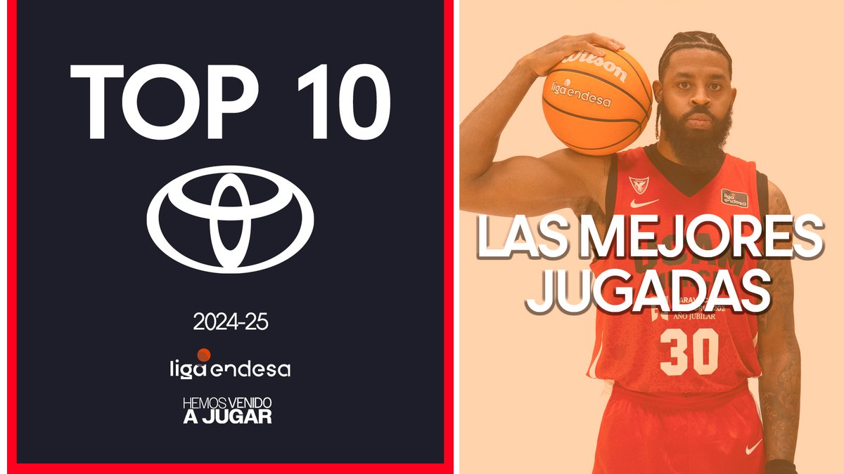 Las 🔟 más salvajes. Las 🔟 que vimos en bucle. Las 🔟 que nos dejaron con la boca abierta. ¡Estas son las 𝐌𝐄𝐉𝐎𝐑𝐄𝐒 𝐉𝐔𝐆𝐀𝐃𝐀𝐒 de la temporada 2024-25 de la #LigaEndesa! 🍿 ¡ESTO ES EL #Top10Toyota DE LA TEMPORADA 2024-25! 😱🤯 Toyota España | 🎙️ Fran Fermoso