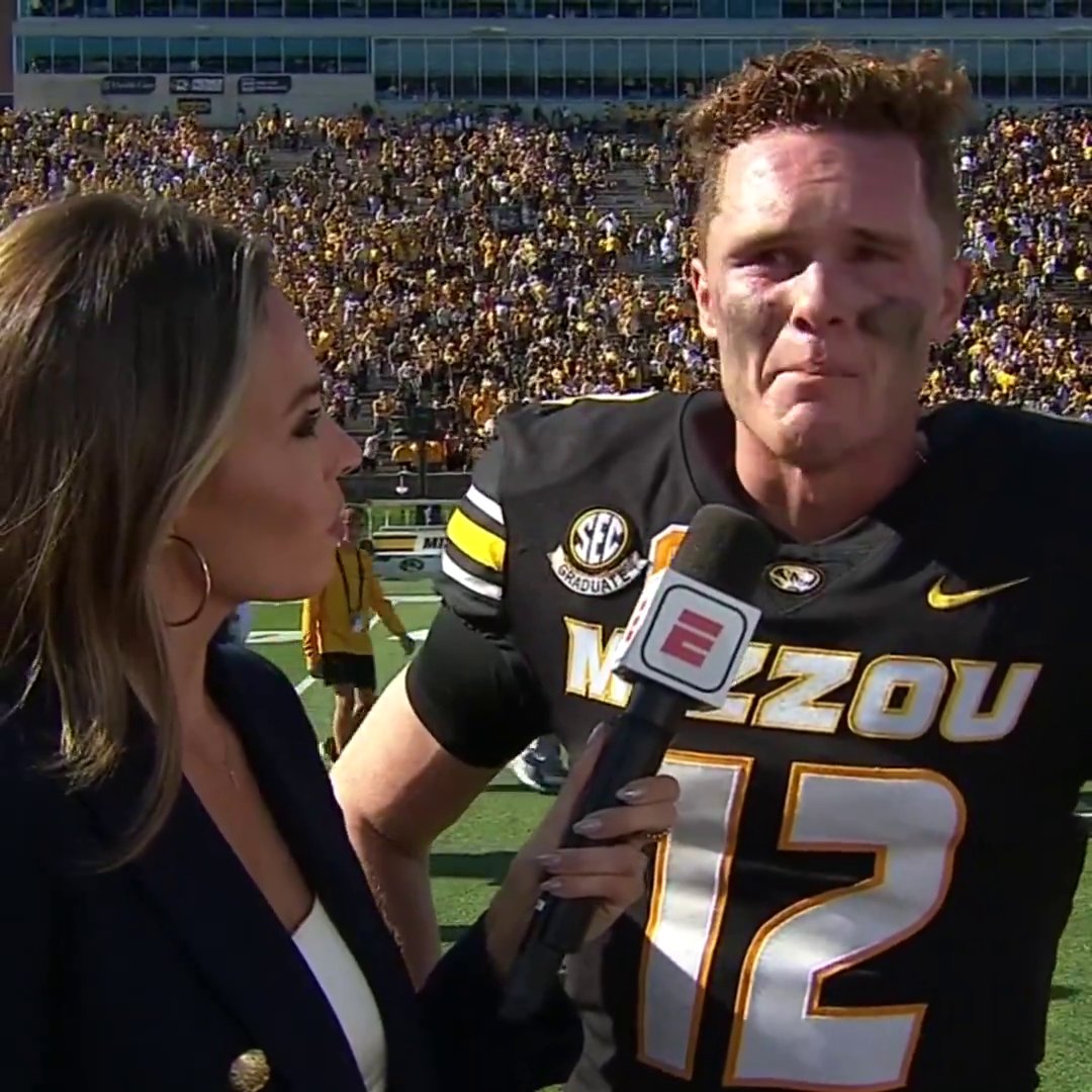 "Mizzou means so much to me." 🥹 This Brady Cook interview is everything 🖤 Mizzou Football | #SECNTakeover