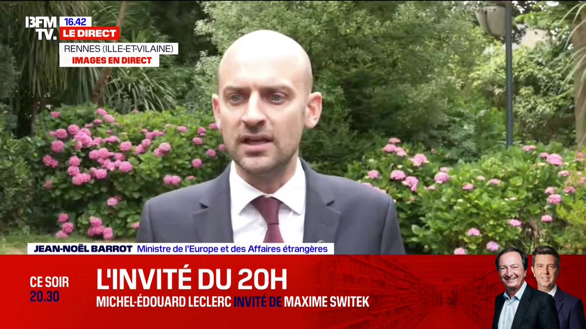 "Vladimir Poutine ne progresse plus sur le front" Jean-Noël Barrot s'est exprimé sur la guerre en Ukraine et notamment les sanctions envers la Russie