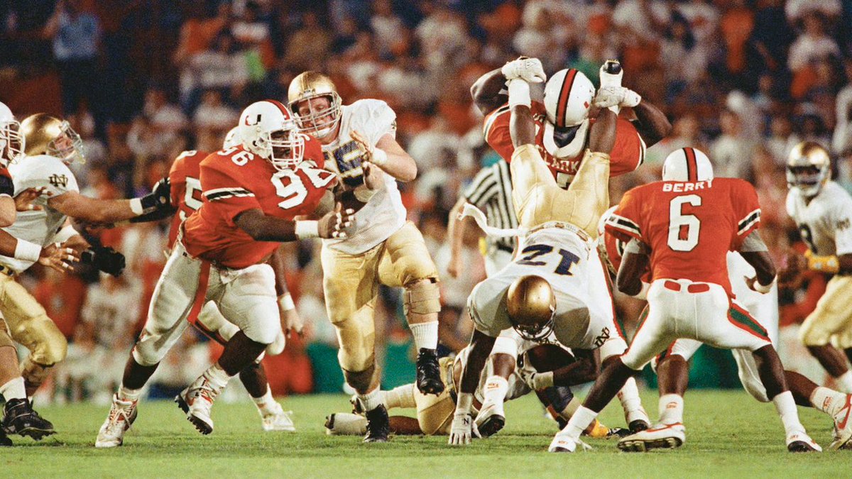 Mario Cristobal is no stranger to the Miami-Notre Dame rivalry 😤 📺 Inside ACCess Special: Mario Cristobal at 7 PM ET Miami Hurricanes Football | #ACCNTakeover